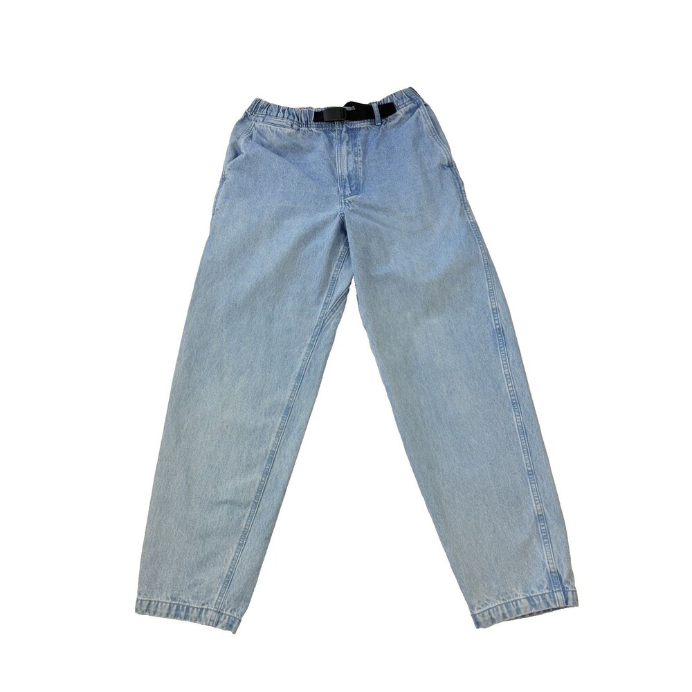 American Eagle Loose Jeans Mens Size S Blue Baggy Y2K Belted Wide Leg Denim